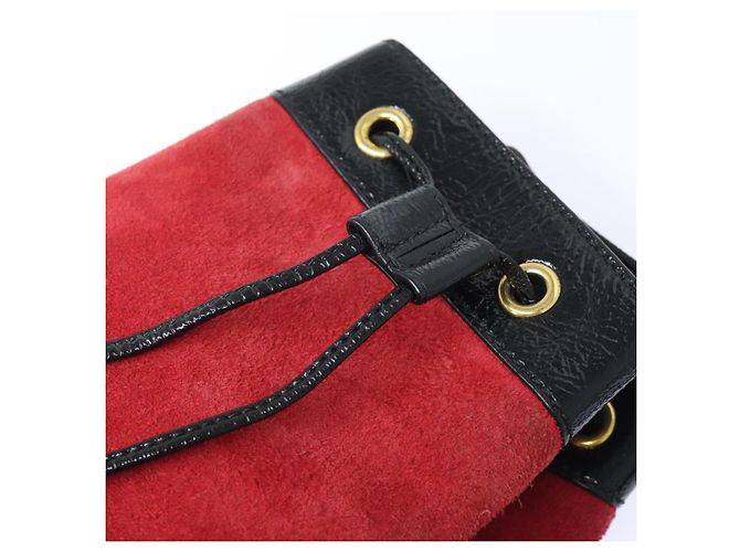 Borsa a Spalla GUCCI Sherry Line Camoscio Rosso Oro Blu Navy 550620 Auth bs18146 D'oro - vista 10