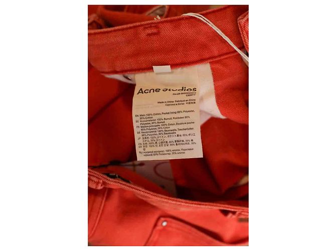 Acne Cotton Bermuda shorts Orange - view 6