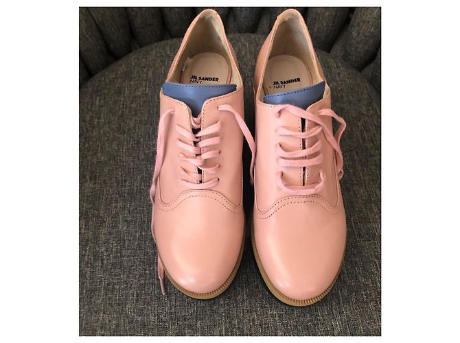 Mule con zeppa in pelle Jil Sander rosa - vista 3