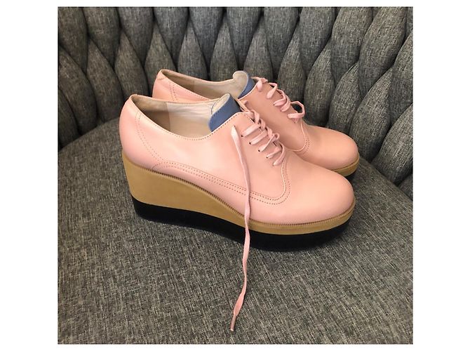 Mule con zeppa in pelle Jil Sander rosa - vista 4