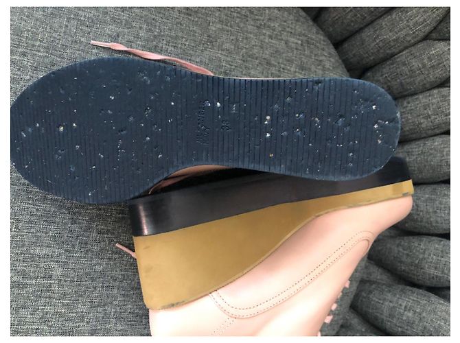 Mule con zeppa in pelle Jil Sander rosa - vista 6
