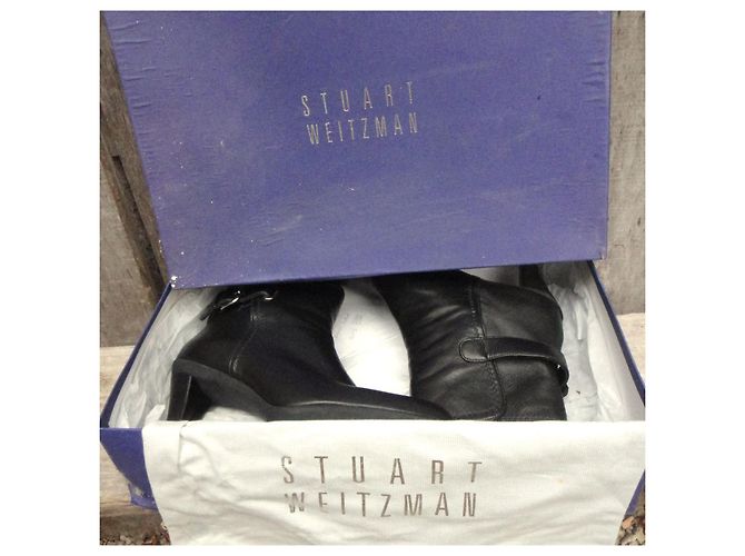 Botines Stuart Weitzman de cuero negro - vista 2