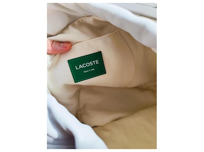 Bolsa Bucket Lacoste Blanc Emeraude Verde Creme - vista 5