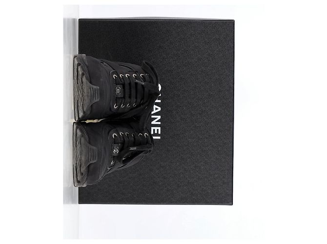 Sneakers Chanel CC Low Top in pelle nera Nero - vista 11