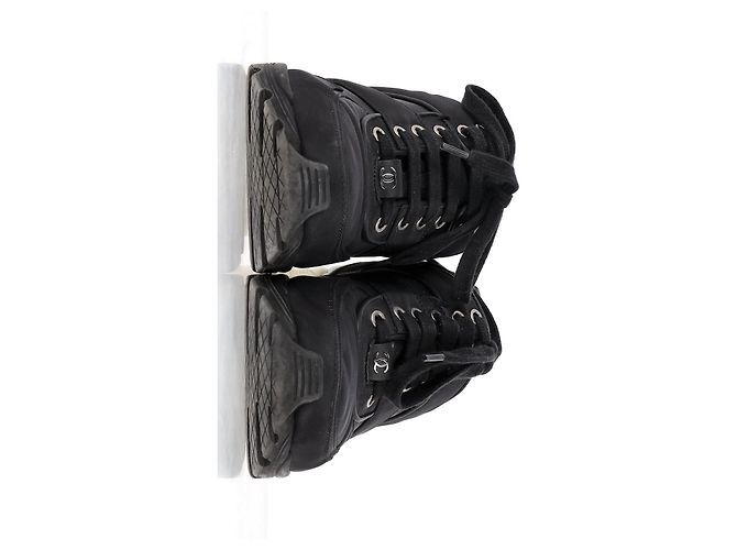 Sneakers Chanel CC Low Top in pelle nera Nero - vista 12