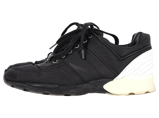 Sneakers Chanel CC Low Top in pelle nera Nero - vista 6