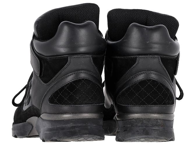 Sneakers alte Chanel CC in pelle nera e camoscio Nero - vista 5