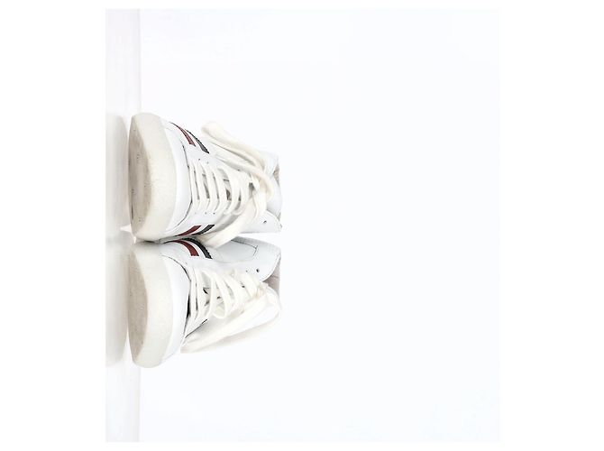 Sneakers alte a righe Moncler Monte Carlo in pelle bianca Bianco - vista 12