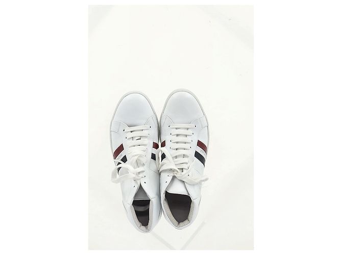 Sneakers alte a righe Moncler Monte Carlo in pelle bianca Bianco - vista 13