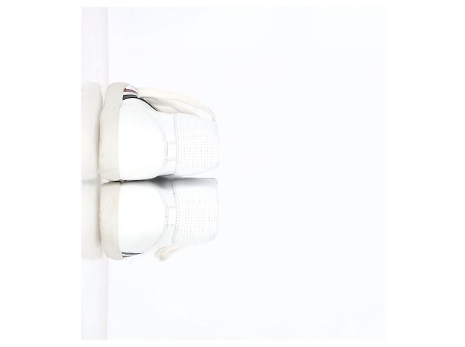 Sneakers alte a righe Moncler Monte Carlo in pelle bianca Bianco - vista 14