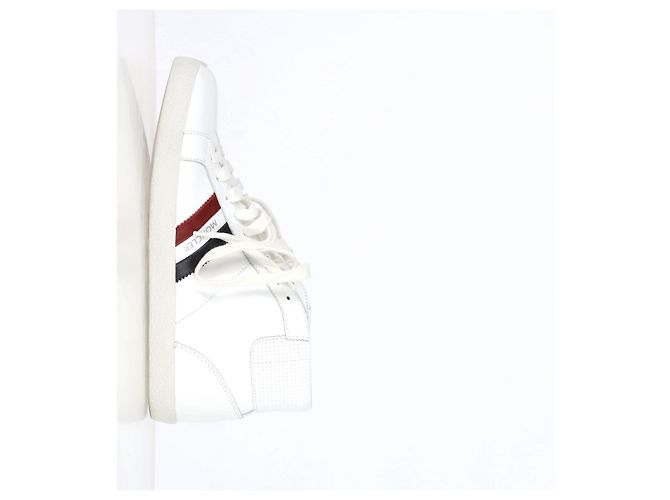 Sneakers alte a righe Moncler Monte Carlo in pelle bianca Bianco - vista 15
