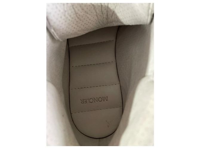 Sneakers alte a righe Moncler Monte Carlo in pelle bianca Bianco - vista 18