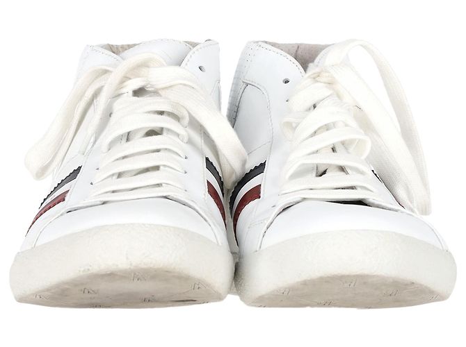 Sneakers alte a righe Moncler Monte Carlo in pelle bianca Bianco - vista 3