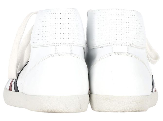 Sneakers alte a righe Moncler Monte Carlo in pelle bianca Bianco - vista 5