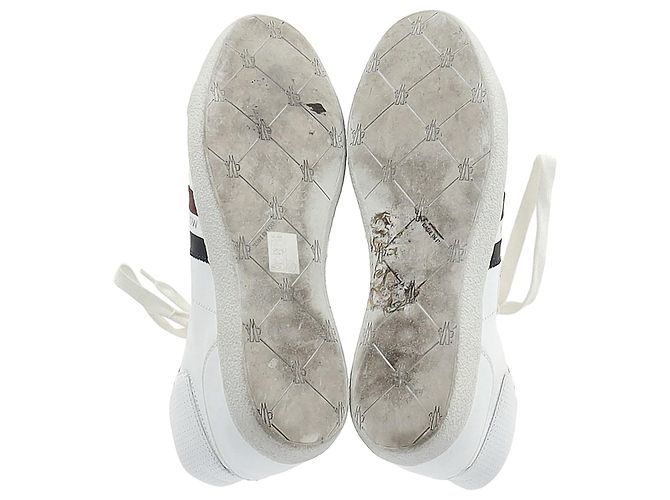 Sneakers alte a righe Moncler Monte Carlo in pelle bianca Bianco - vista 7