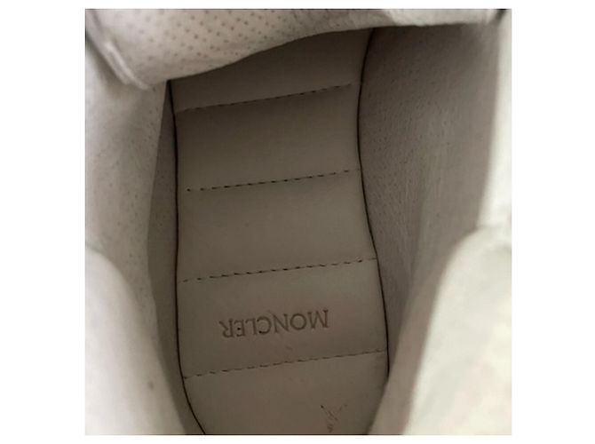 Sneakers alte a righe Moncler Monte Carlo in pelle bianca Bianco - vista 9