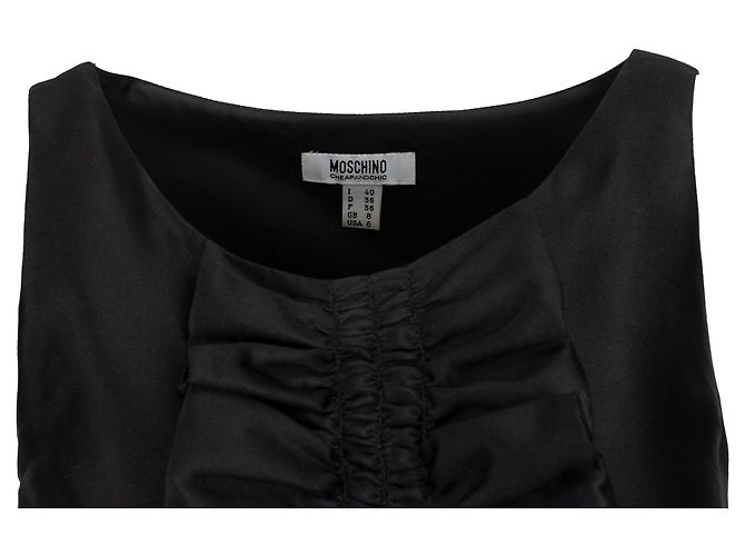 Cocktailkleid Moschino Cheap and Chic mit plissierten Rüschen - 2000er Schwarz - Ansicht 3