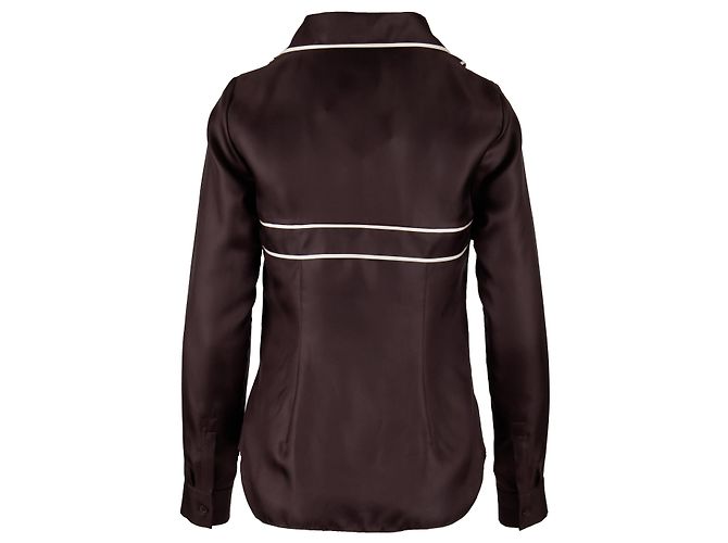 Céline Top Contrastante Celine con Cuello - '10s Castaño - vista 2