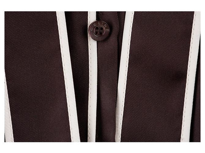 Céline Top Contrastante Celine con Cuello - '10s Castaño - vista 3