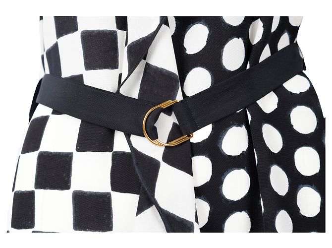 Abito a scacchi e pois Louis Vuitton - anni '10 Bianco - vista 3
