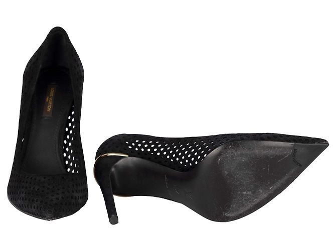 Pumps Eyeline in suede perforato Louis Vuitton - anni '10 Nero - vista 4