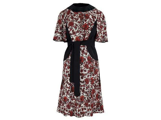 Vestido estampado floral rojo y negro de Louis Vuitton - años 10 Multicolor - vista 2