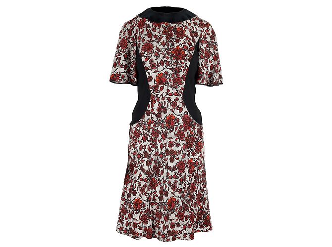 Vestido estampado floral rojo y negro de Louis Vuitton - años 10 Multicolor - vista 4