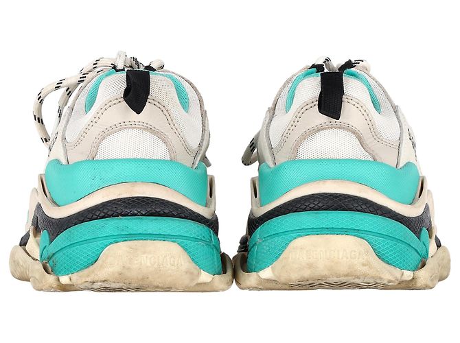 Balenciaga Triple S Sneakers aus türkisem Polyester - Ansicht 4