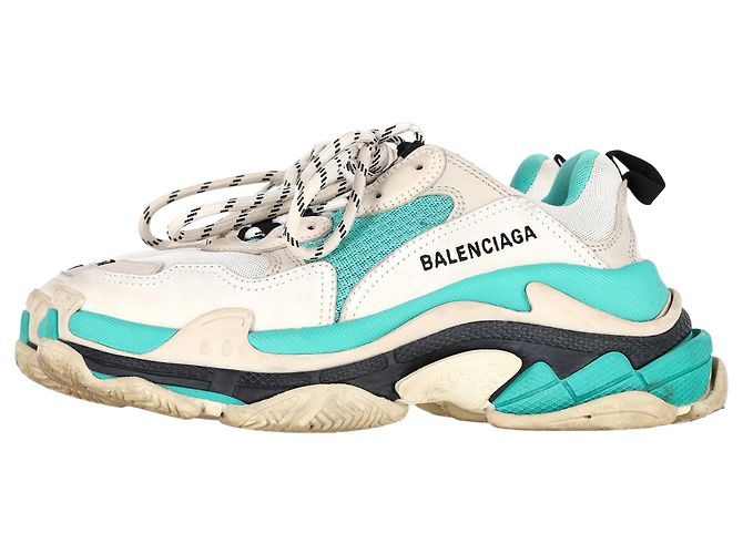 Balenciaga Triple S Sneakers aus türkisem Polyester - Ansicht 5