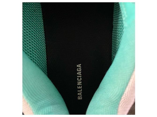 Balenciaga Triple S Sneakers aus türkisem Polyester - Ansicht 7