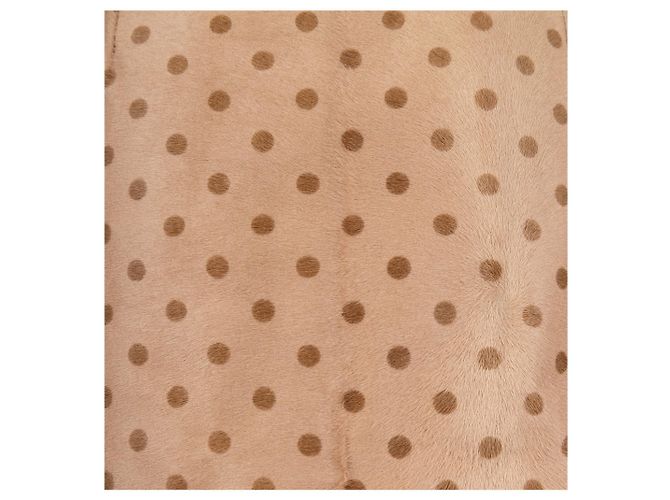 Saia de couro impressa com bolinhas Moschino Cheap and Chic - anos 10 Marrom - vista 4
