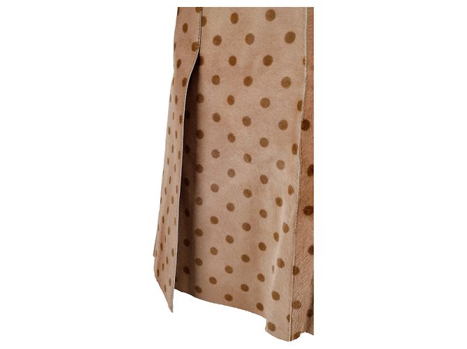 Saia de couro impressa com bolinhas Moschino Cheap and Chic - anos 10 Marrom - vista 5