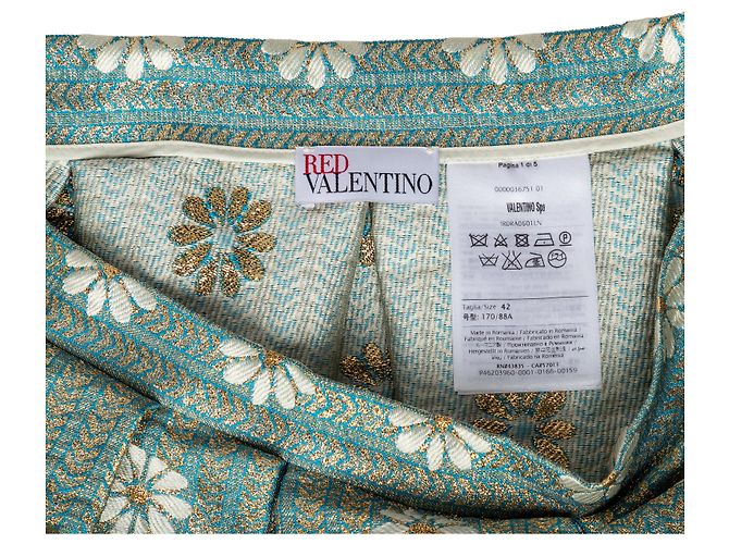 Valentino Garavani Falda mini A-line plisada de jacquard Red Valentino - años 10 Multicolor - vista 6