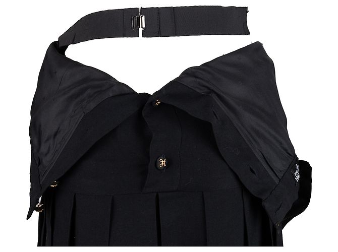 Chanel Faltenkleid mit Träger - 80er Jahre Schwarz - Ansicht 4