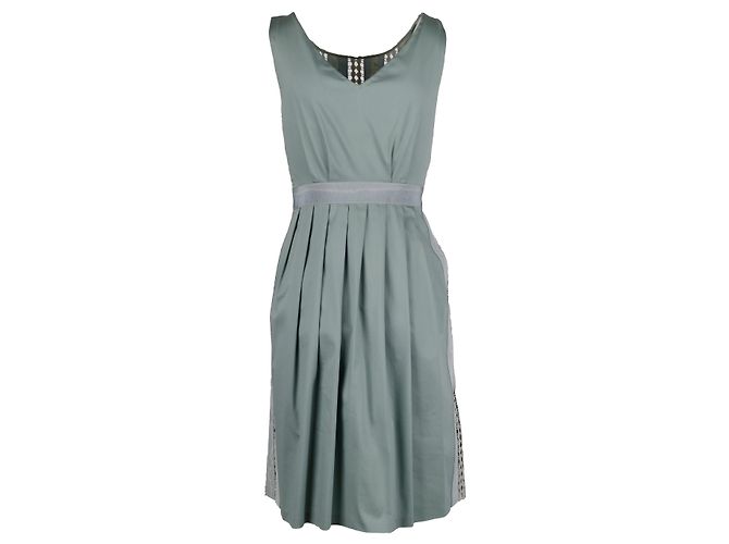 Vestido em jacquard e renda Moschino Cheap and Chic - anos 2000 Azul - vista 3