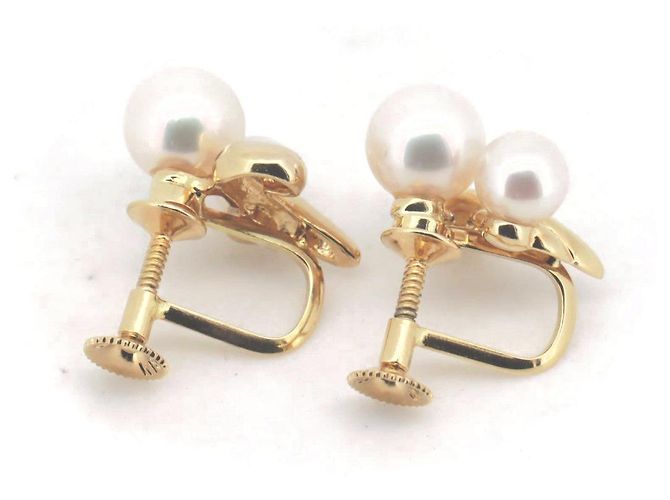 Orecchini in perle Tasaki Au750 D'oro - vista 2