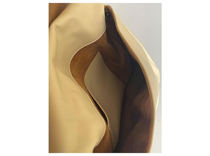 Autre Marque Bolsa de ombro Neous em couro creme Cru - vista 3
