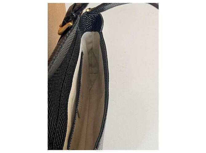 Borsa Miranda By Far Nera in Pelle Croco Nero - vista 2