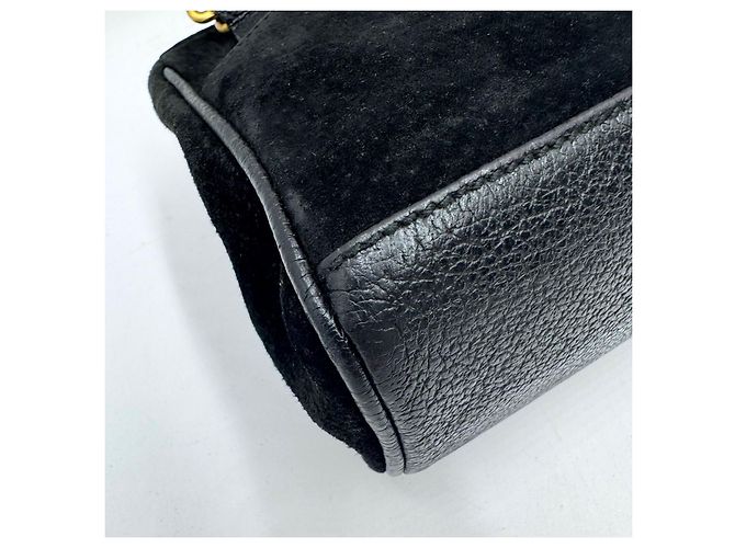 Borsa a tracolla in suede piccola Gucci Bamboo Nero - vista 14