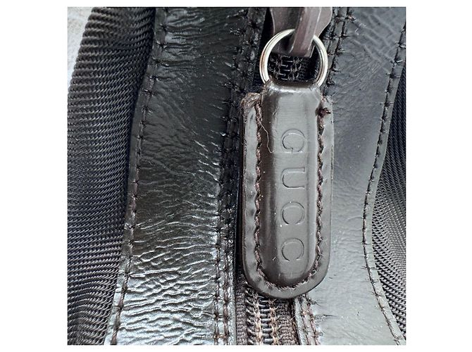 Gucci Diana Borsa a mano in nylon e bambù marrone scuro - vista 19