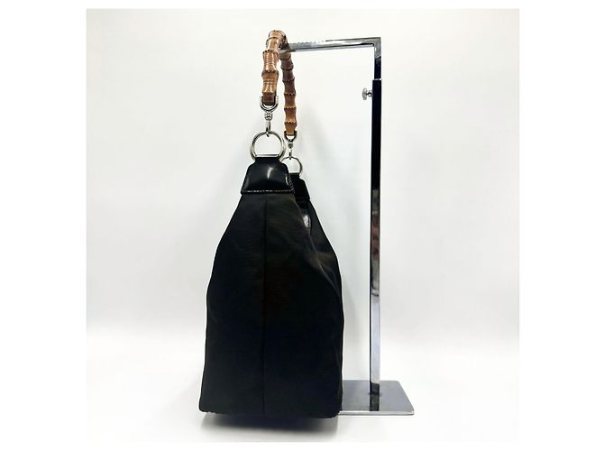 Gucci Diana Borsa a mano in nylon e bambù marrone scuro - vista 8