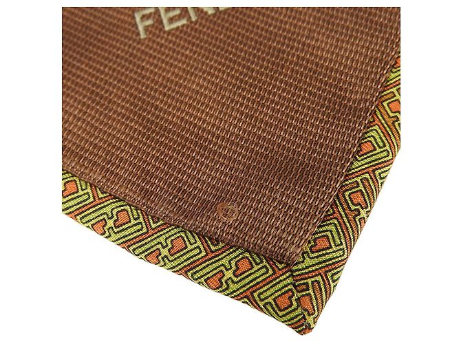 Gravata de seda Fendi marrom verde - vista 10