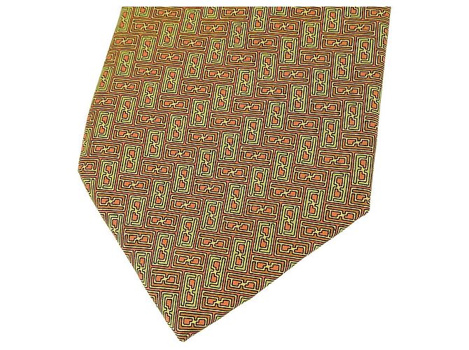 Gravata de seda Fendi marrom verde - vista 2
