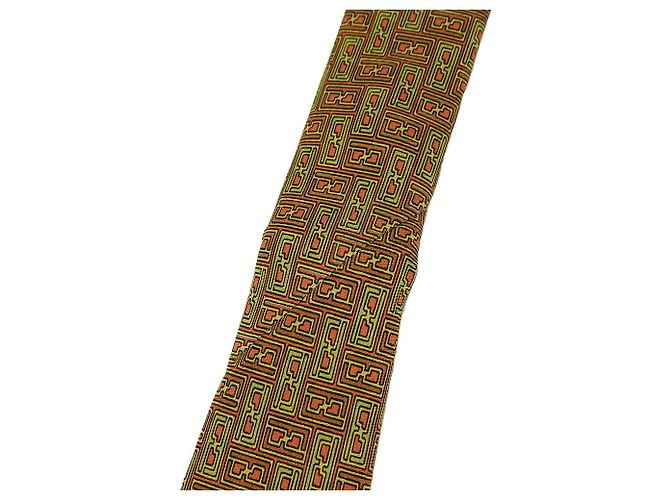 Gravata de seda Fendi marrom verde - vista 3