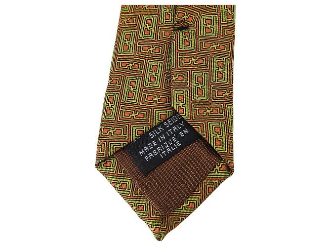 Gravata de seda Fendi marrom verde - vista 8