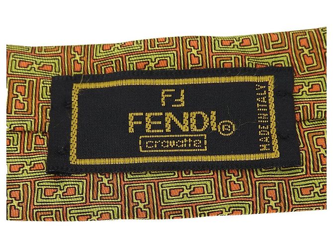 Gravata de seda Fendi marrom verde - vista 9
