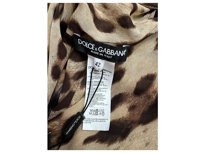 Dolce & Gabbana Vestido largo de seda con estampado de leopardo - vista 5