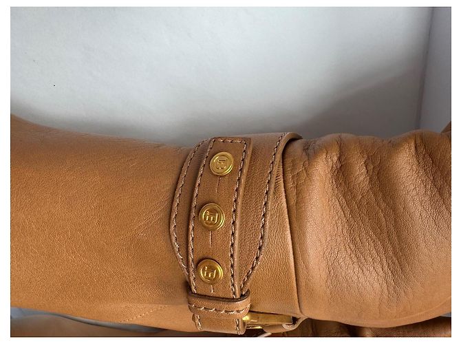 Balmain Robin Stiefel aus cognacfarbenem Leder Beige - Ansicht 9