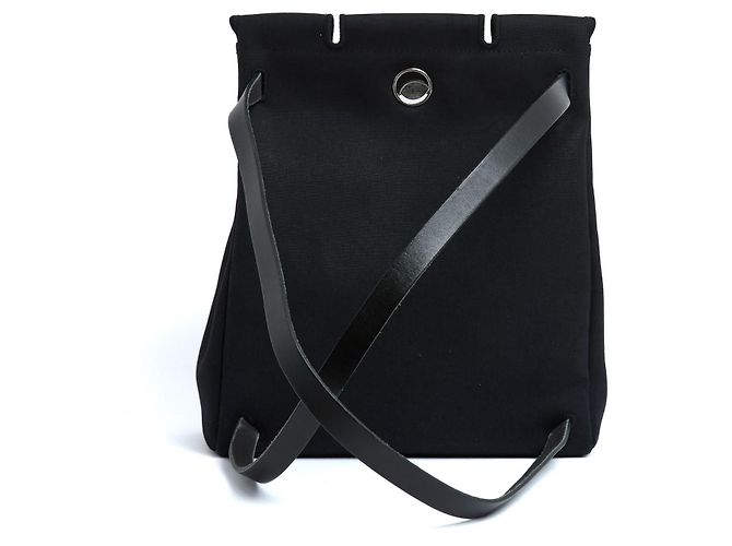 Zaino Hermès Herbag in Tela Nera e Pelle x2 Pristine Hermes Nero - vista 6