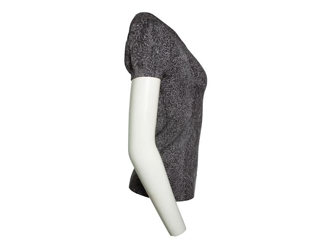 Autre Marque Diane von Furstenberg, top de lurex de leopardo Plata Gris - vista 2